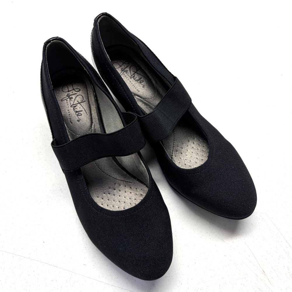 Life Stride Women’s 7.5 Black Soft Systems Wedges Closed Toe Comfort Office